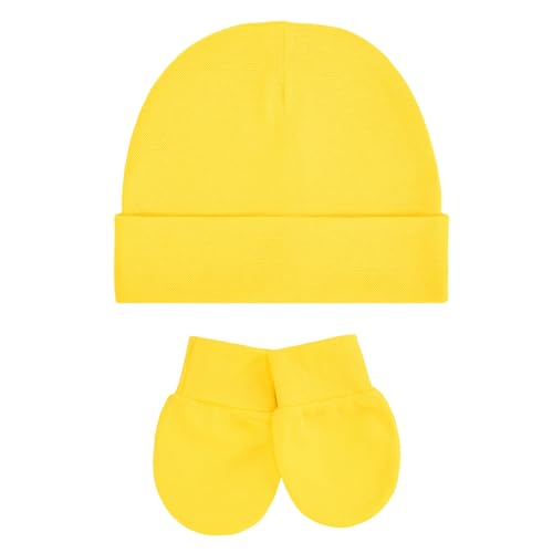 Image of Century Star Cotton Newborn Baby Beanie Hats and Mittens Set Infant Hats for Baby Boy Girl Hats 0-6 Months for Halloween