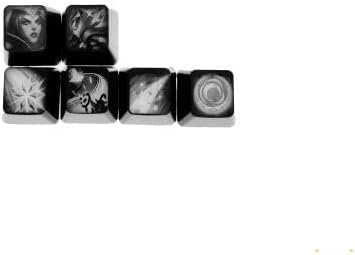 Miniatura 9 de League of Legends - Teclas personalizadas (Champion Leblanc) - Grabado con láser con retrato de cada campeón, pasivo y habilidades. Se adapta a