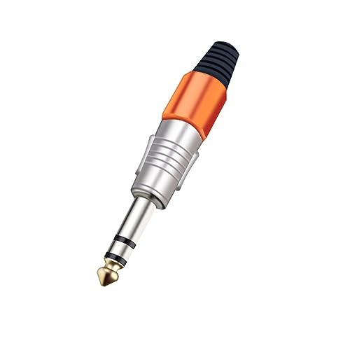 Conector estéreo 6.35 mm de 3 polos en color rojo para cable de audio pack de 10 unidades 6