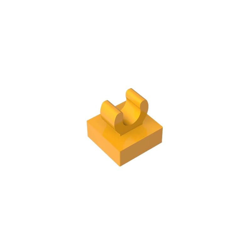 Gobricks 15712 Hinge Plate Tile Special 1x1 with Clip with Rounded Edges 50 Pieces GDS-818 Compatible with Lego Building Blocks Color:Bright Light Orange — image 1