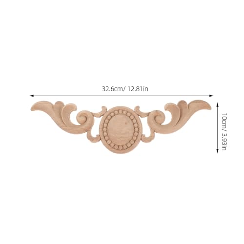 Apliques de madera tallada PRETYZOOM de 33x10 cm beige para muebles elegantes 3