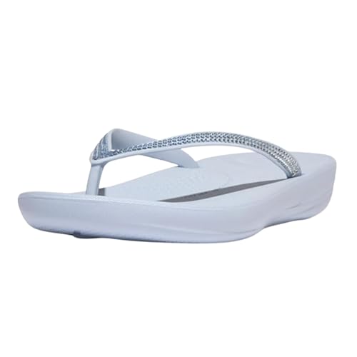 Image of FitFlop Womens iQushion Sparkle Ergonomic Flip Flops for Walking, Lightweight Waterproof Cushioned Thong Sandals for Women with Non Slip Bottom and Arch Support | Lightweight Waterproof Walking Sandals w /Cushioned Comfort & Arch Support