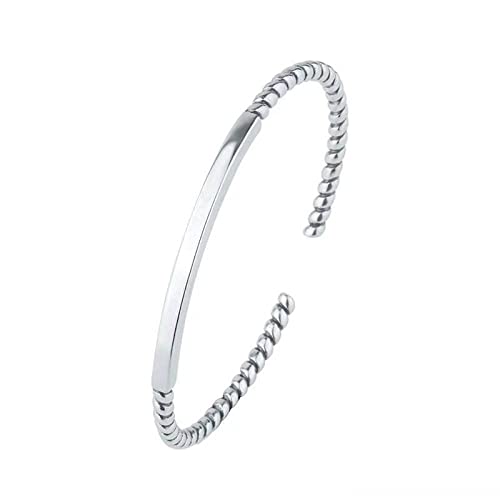 Bracelet de mode en argent pour femme avec jonc manchette minimaliste