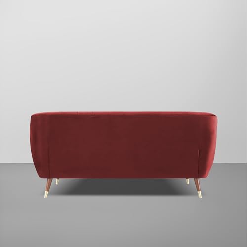 Image of Casaliving Anyse 3 Seater Sofa Set for Living Room (Maroon Fabric) Premium Fabric Sofa