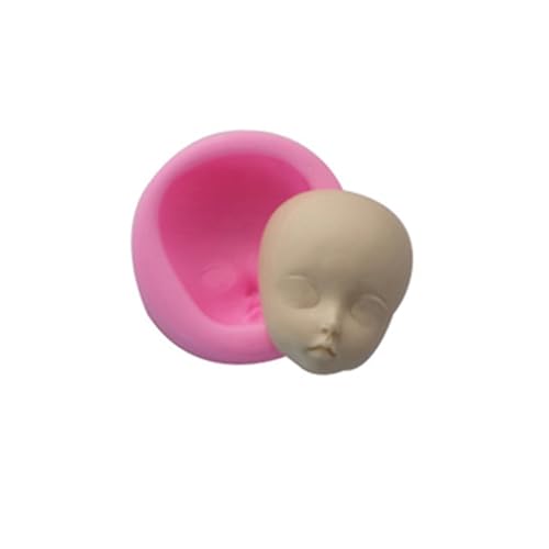 Moldes faciales Silicona,Moldes de pastel de silicona para cabeza de muñeca 3D cara de bebé - Molde artesanal de azúcar pequeño arcilla resina molde de chocolate para manualidades de bricolaje