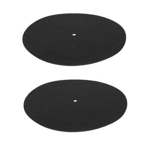 YARNOW Lot de 2 Tapis de Protection en Feutrine Épaisse 20 CM Diamètre 3 MM pour Disques Vinyles Anti-Vibrations et Anti-Bruit Accessoires pour Platine...