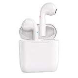 Wireless Earbuds, White Bluetooth Earbuds, True Wireless Earphone Noise Reduction, Touch Control, 32 hrs Playtime, Single/Twin Ear Buds for iPhone and Samsung Huawei
