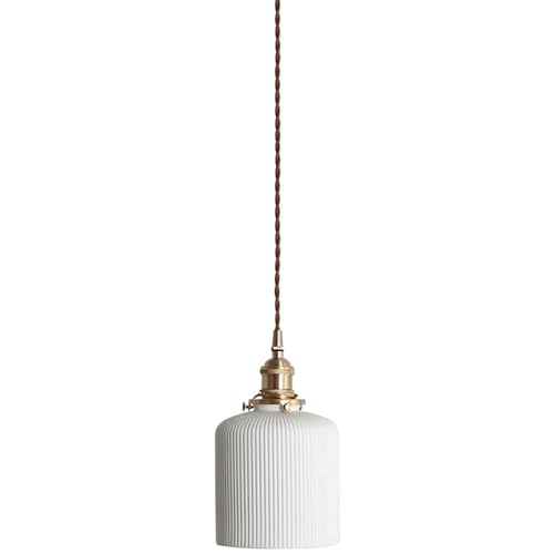 SANBDDLYY Nordic Creative Pendant Lamps Brass H65 White Ceramic Pendant Lamps E27/E26 Light Source Island Light Bedroom Bedside Lighting Ceiling Lights