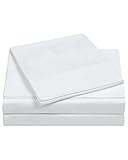 Charisma Percale Cotton 400 Thread Count Sheet Set, King, White