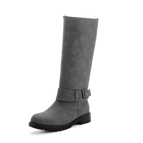 Pogolino Damen Stiefel warm gefüttert Stiefeletten Boots Winter Herbst PG81 Grau 41
