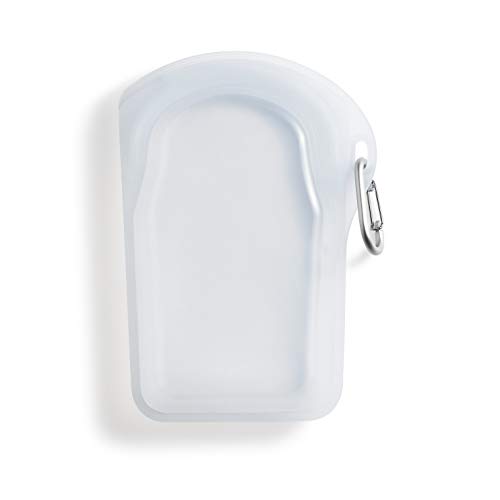 Stasher Premium Silicone Reusable Food Storage Go Bag, Clear, Mic...