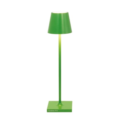 Zafferano, Poldina Micro, Lampada da Tavolo Ricaricabile e Senza Fili con Controllo Touch, Adatta per Salotto ed Esterni, Dimmer, 2200-3000 K, Altezza 27,5 cm, Colore Verde Mela