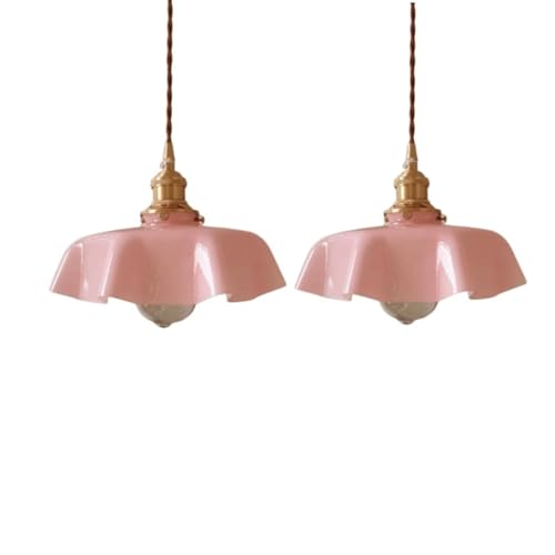 Suspension fleur verre français et laiton au design vintage épuré