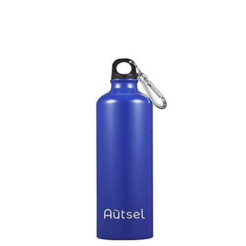 Autsel 500ml Gourde Aluminium Ultra Légère Gourde de Sport avec Mousqueton Réutilisable Bouteille Aluminium Bouteille D'eau Étanche Cover