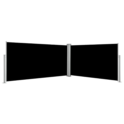 Store latéral rétractable 160x600 cm noir abri pare-soleil extérieur terrasse