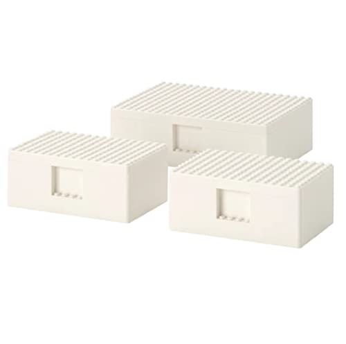 I-K-E-A Bygglek Lego® Box With Lid, Set Of 3, White #TOP4