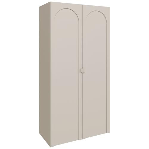 Selsey Armario Ropero Dormitorio 100 cm Cashmere – Armarios Dormitorio de 2 Puertas con 7 Estantes y Barra, Armario Moderno para Dormitorio y Almacenaje, Diseño Elegante, Fabricado en Europa
