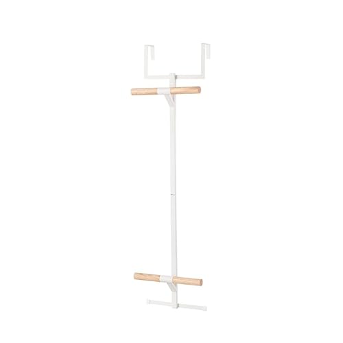SJQ Over Door Backpack Hanger for Closet, Metal Storage Rack Backpack Hooks,2 Tiered Over The Door Hanger for Backpack,Heavy Duty Over The Door Hook Storage for Backpack, Coat, Bag, Hat,White