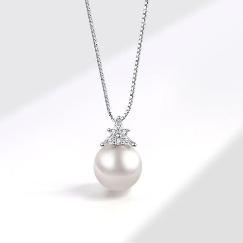 Collier pendentif couronne en perle d'eau douce pour cadeau mixte unique