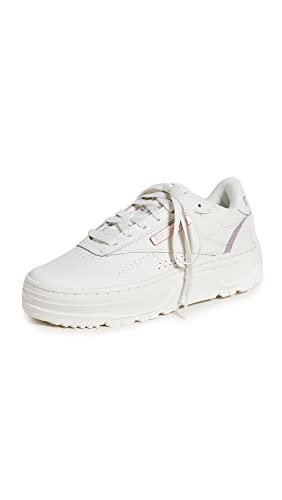 Reebok Women's Club C Double Geo Sneaker, Chalk/Infused Lilac/Rose Gold, 9.5