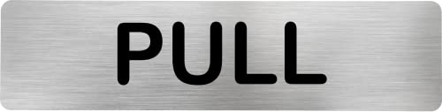 Becral® - Señal de acero inoxidable PULL | Placa puerta | Señal informativa | Cartel Puerta 200X50mm (ref.RD707076)