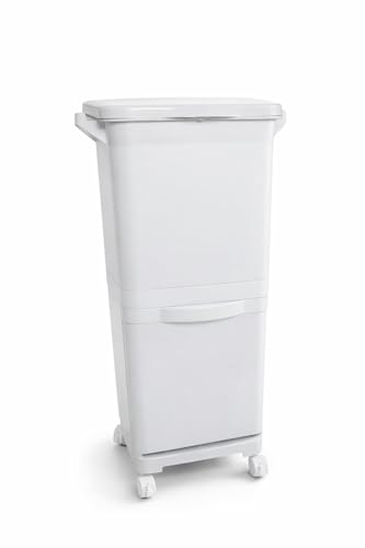 Caneca de basura doble con ruedas y tapa, 38 litros miniatura 4