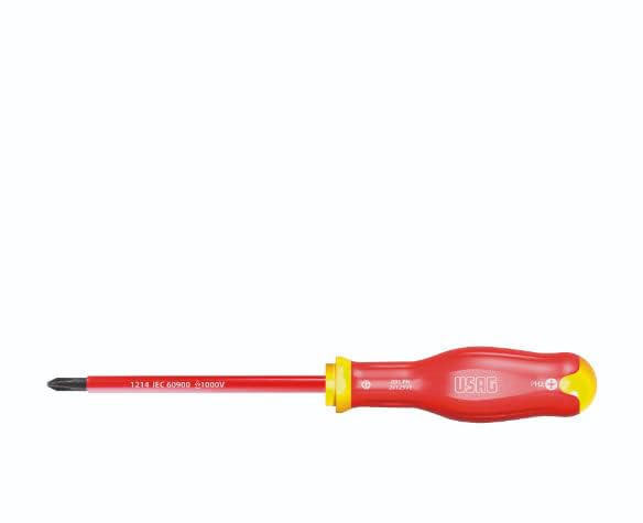 USAG U00910025 Giravite Isolato 1000V per Viti a Croce Phillips, Rosso