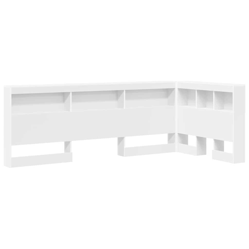 Cabecero de Madera en Forma de L con Estantes de Almacenamiento Abiertos, Cabecero de Cama Modular de Esquina para Dormitorio, Se Adapta a Marcos de Cama Estándar (100x200cm)