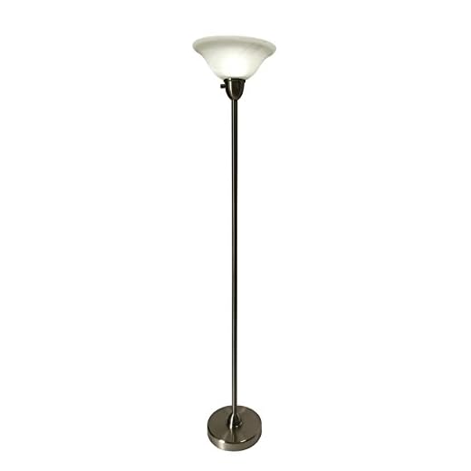 daylight24 602014-15 6W LED Natural Daylight Torchiere Cordless Floor Lamp, Brushed Nickel