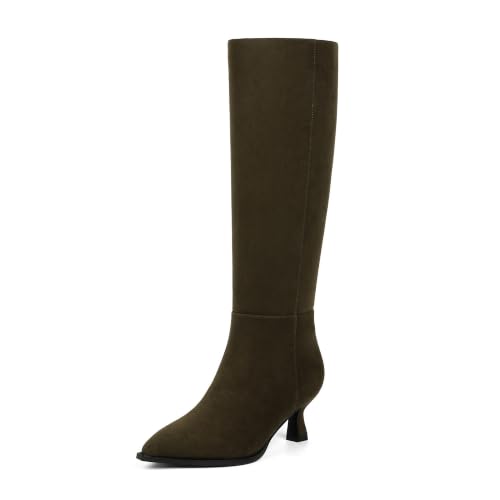 Image of Modatope Knee High Boots for Women Kitten Heel Boots