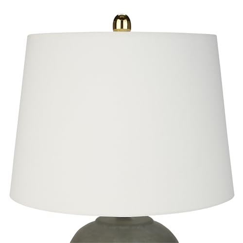 Image of Nourison Home 23 inch Olive Green Ceramic Pot Table Lamp for Bedroom, Living Room, Dining Office, with White Tapered Drum Shade