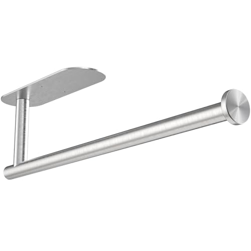 Gewtur Portarotolo Cucina Adesivo Sotto Armadi e Parete, Portarotolo da Cucina Per Cucina e Bagno, Porta Carta da Cucina In Acciaio Inossidabile