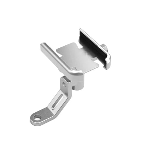 SUPORTE CELULAR ALUMÍNIO RETROVISOR DE MOTO E BICICLETA BIKE 100% METÁLICO METAL - PRATA