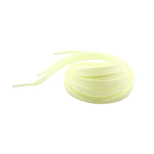 Homoyoyo Cordones De Zapatos Fluorescentes Planos Luminosos, Resistentes Sin Energía, Para Zapatillas Deportivas, 2 Unidades Amarillo Claro, Uso Nocturno y Casual