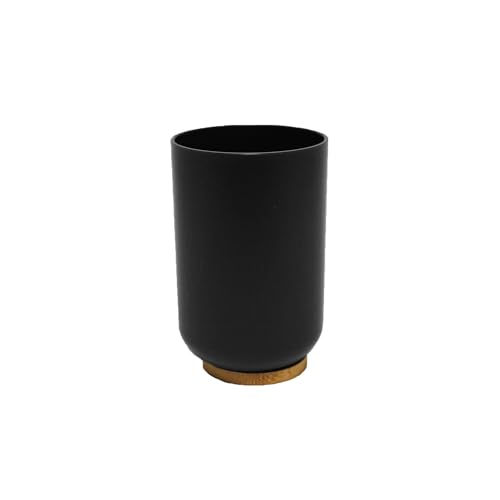 Douceur d'Intérieur, Gobelet (Diamètre 7,2 x 10,5 cm) Smart Noir, Polystyrène et Bambou