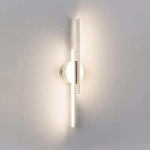 Aplique de pared LED de aluminio blanco de 71 cm y 3000K para iluminar el dormitorio 1