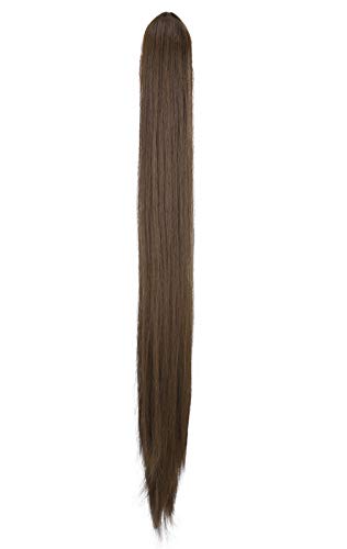 SEIKEA Claw Clip in Ponytail Extension Long Curly Wavy Pony Tail Hair Extensions For Women 10" 16" 20" 24" (26 Inch, Light Ash Brown)