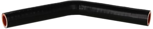 HPS HTSEC45-075-BLK Silicone High Temperature 4-ply Reinforced 45 degree Elbow Coupler Hose, 100 PSI Maximum Pressure, 4" Leg Length on each side, 3/4" ID, Black