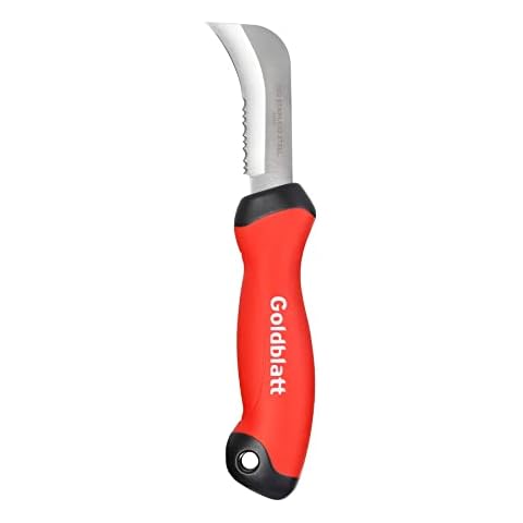 Goldblatt Linoleum Knife - Stainless Steel Roofing & Flooring Knife, Carpenter Knife, Linoleum Cutter with Soft-Grip Handle, Hook Knife for Cutting Carpet, Cable Skinning, Wallpaper, Turf Cover