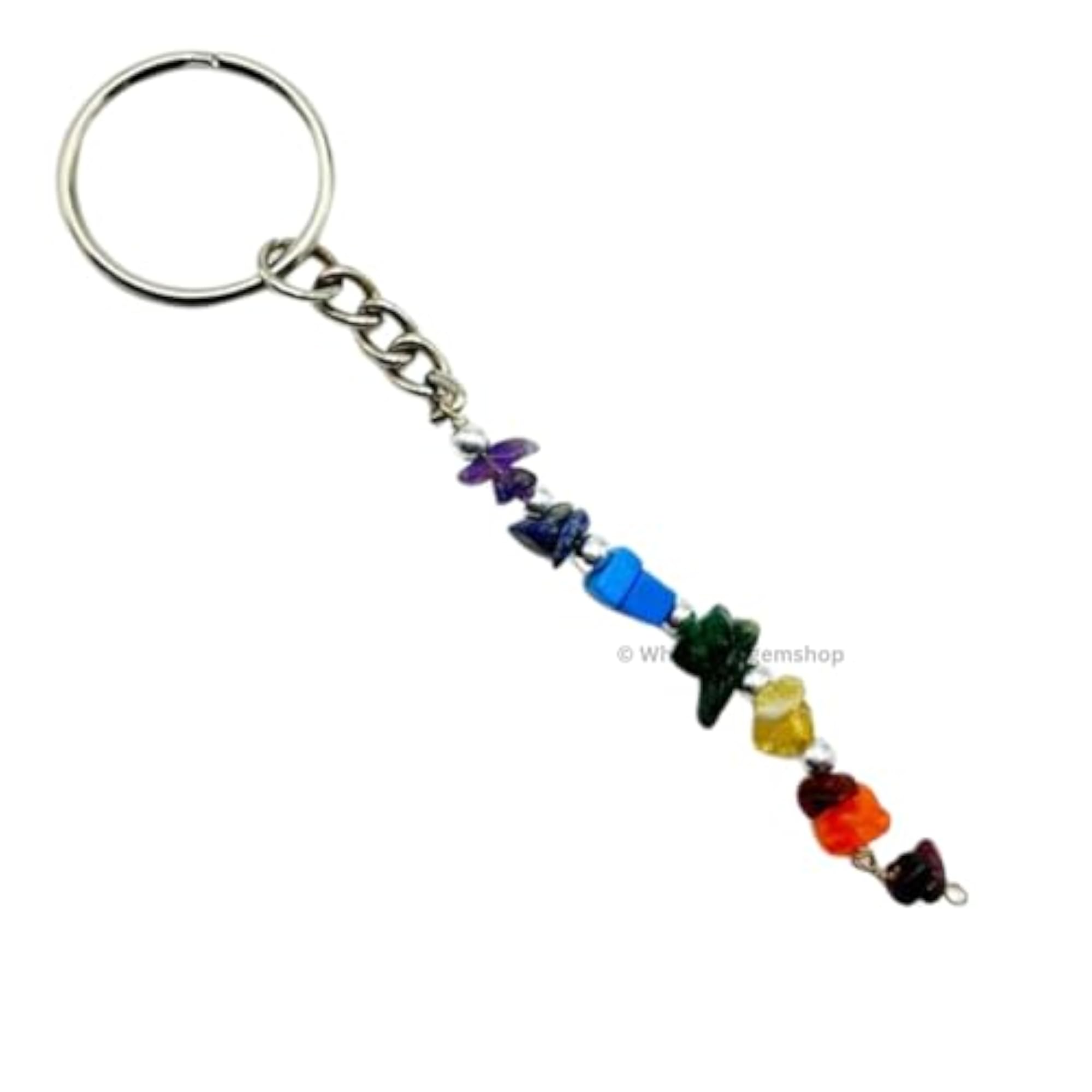 7 Chakra Natural Gemstone Keychain