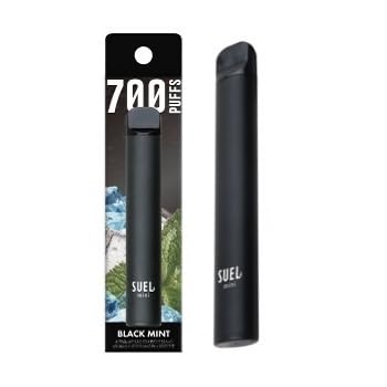 SUEL mini 電子タバコ 使い捨て VAPE 持ち運び シーシャ 水蒸気タバコ ベイプ 節煙 禁煙サポート ニコチンなし タールなし 正規品 (ブラックミント)