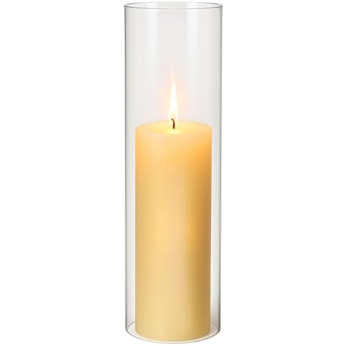 Biedermann & Sons Open Bottom Glass Hurricane Candle Holders (Set of 12), Clear 4 x 12 Inch, Tall Glass Tubes for Pillar Candles Up to 3.5 Inch, Wind Resistant Candle Decor for Tables and Patio by Biedermann & Sons - Used condition - US$49.19
