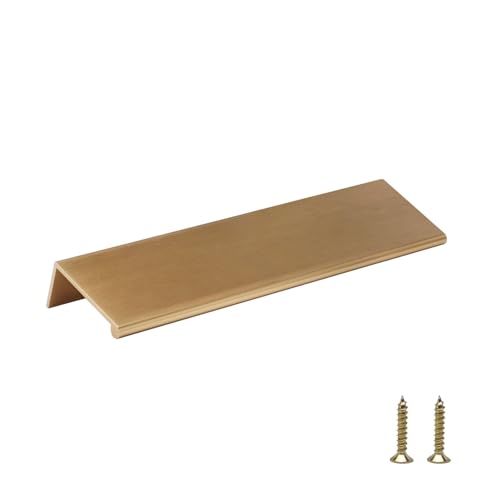 Image of Rergy 10 Pack 5 inch Cabinet Pulls Champagne Bronze Finger Pulls for Cabinets