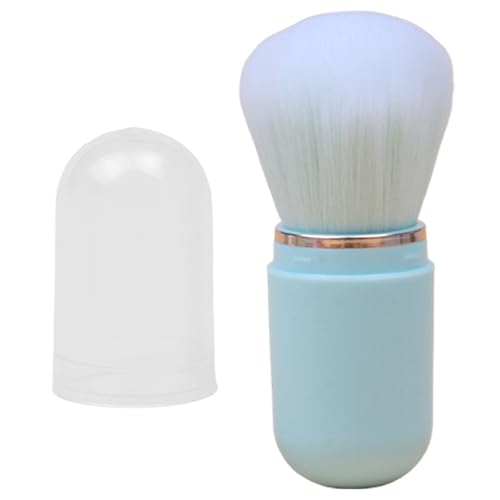 Brocha retráctil para rubor, cepillo facial portátil, cepillo de maquillaje apto para viajes, herramienta de belleza multiusos, cerdas ultrasuaves, aplicación sin costuras, tapa protectora, base de