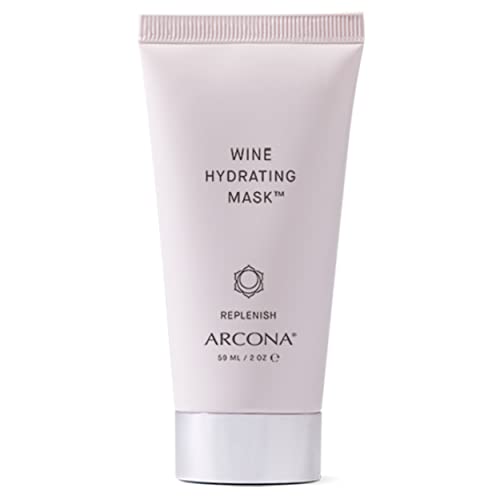 ARCONA Wine Hydrating Mask - Grape Seed, Wine Extracts, Resveratrol, Squalene, Shea Butter + Vitamin E Nourish + Replenish Dehydrated Skin - 2 oz.