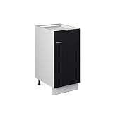 Vicco Mobiletto base per cucina Fame-Line, Nero rigato, 40 cm senza piano di lavoro, per la combinazione con altri moduli della serie Fame-Line