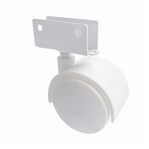 Kit 2 Rodizio para moveis Giratório com freio + 2 sem freio 50mm Perfil U 15mm Branco BigFer
