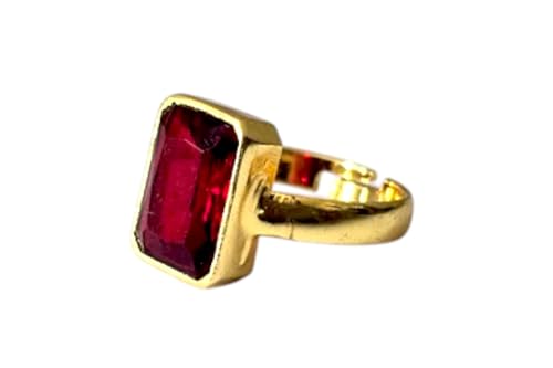 Image of 7.25 Ratti Ruby (Manik) Original Stone Adjustable Ring For Men And Women With Lab Certified D3
