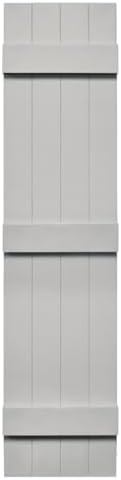 Mid America Board and Batten 14" 4 Board Joined Vinyl Standard Shutter (1 Pair) - 14 x 59 030 Paintable - 1