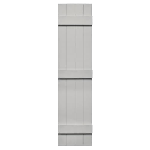 Mid America Board and Batten 14" 4 Board Joined Vinyl Standard Shutter (1 Pair) - 14 x 59 030 Paintable